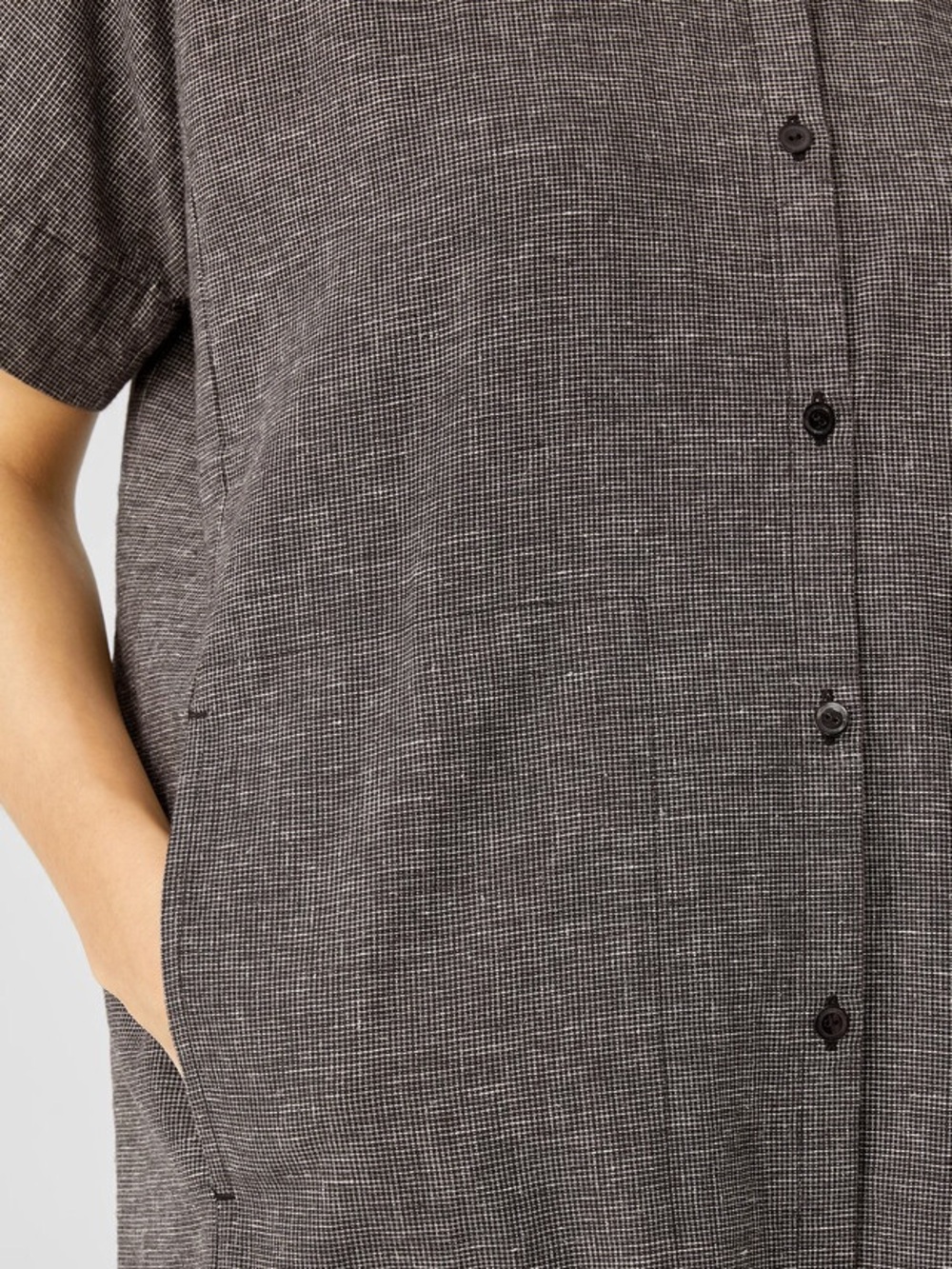 EILEEN FISHER Lightweight Black & White Button-Front Shirt dress small - Picture 11 of 16